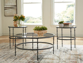 Bay Furniture Gallery - Ashley Furniture - Kellyco Table (Set of 3) - Occasional Table Set (3/CN) / Gunmetal - T246-13